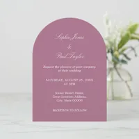 Elegant Mauve Arch Wedding Invitation