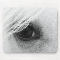 Horse Eye in Black and White Mouse Pad