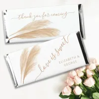 Rustic Boho Pampas Grass Wedding Personalized  Hershey Bar Favors