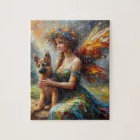 Fairy And German Shepherd Puppy Jigsaw Puzzle