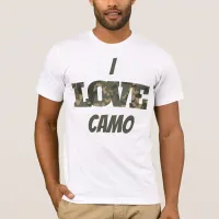 I Love Camouflage Green Brown | T-Shirt