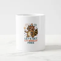 Let's Get Lit-erally Free Design - Fun Party Quote Giant Coffee Mug