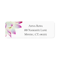 *~* Pink Yellow Blue Watercolor  Lotus Label