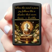 Golden Buddha in tranquil nature Zippo Lighter