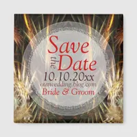 Golden Fractal Art Save the Date Magnet