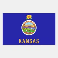 Kansas State Flag Rectangular Sticker