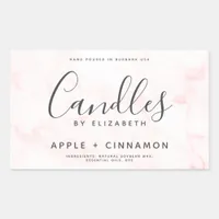 Elegant Marble Soy Candle Rectangular Sticker