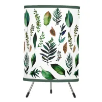 Green Foliage Botanical Nature  Tripod Lamp