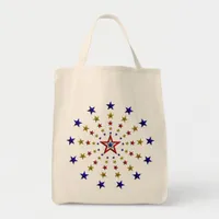 Pattern of Patriotic Stars Tote Bag