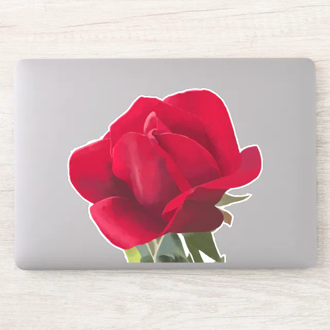 Carré Rose rouge - Red rose  Sticker