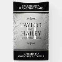 Elegant 11th Steel Wedding Anniversary Celebration Banner