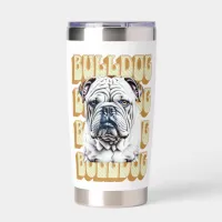 English Bulldog with Retro Font Insulated Tumbler