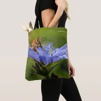 Honeybee on the Flowering Radicchio Tote Bag