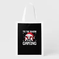 Tis The Season To Gaming Christmas Gamer Heartbeat Grocery Bag