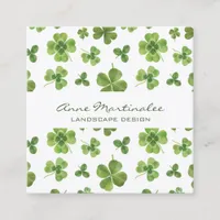 Lucky Four Leaf Clover Square Business Card