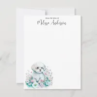 Maltese Dog Watercolor Cute Puppy Personalized  Note Card