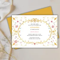 Elegant Gold Quinceañera Royal Birthday Party Invitation