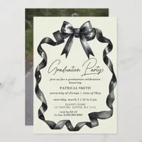 Black Bow Coquette Photo Graduation Party Invitation