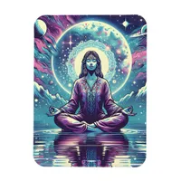 Woman Meditating Spiritual Serene Art Magnet