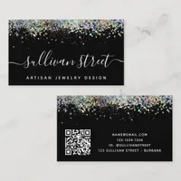 Signature Script Glitter Glam QR Code Business Card