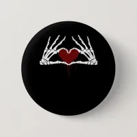 To Death Skeleton Heart Hands Style Button