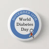 World Diabetes Day November 14th Awareness Button