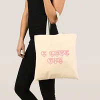 Martial Arts I Love TKD Pink Hearts Tote Bag