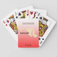 Playing Cards - Maryland State Map with City