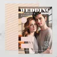 Champagne & Blush Magazine Wedding Photo Invitation