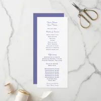 Modern Minimalist Purple Scampi Wedding Program