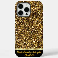 Golden glitter sparkling brightly iPhone 16 pro max case