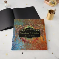 Steampunk Vintage Wedding Personalized Foil Guest Book