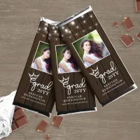 Rustic String Lights Wood Graduation Photo Hershey Bar Favors