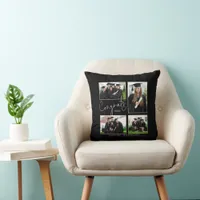 4 Photos Congrats Name Graduate Black  Throw  Throw Pillow