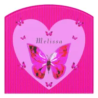 Red Purple Butterflies Fancy Script Custom Name