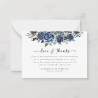 Floral Modern Sympathy Funeral Thank You Note Card