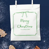 Personalized Minimalist Bow Design Christmas Party Favor Bag