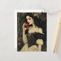 Beautiful Woman With a Red Apple Postcard