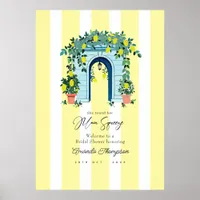 Main Squeeze Lemon Bridal Shower Welcome Poster