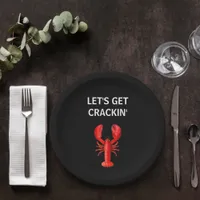 Red lobster party quote black paper plates