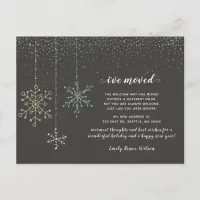 Snowflakes Flurries Holiday Moving Announcement  Postcard