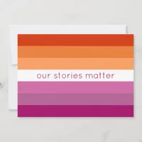 Our Stories Matter Pink Lesbian Flag Postcard