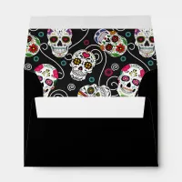 Sugar Skulls and Swirls Black ID725 Envelope