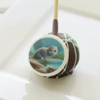 Cute baby otter in pond - personalizable     cake pops