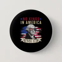 No Kings In America USA Flag Retro Cool Style Button