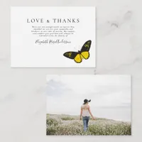 BUDGET Vintage Butterfly Photo Funeral Thank You Note Card