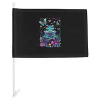 Frog Aesthetic Cottagecore Goblincore Reading Car Flag