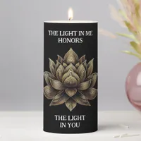 Elegant Golden Lotus Flower The Light in Me ... Pillar Candle