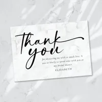 Modern Minimalist Script Bridal Shower Thank You Card