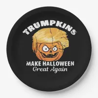 President Funny Trumpkins Halloween Paper Plates